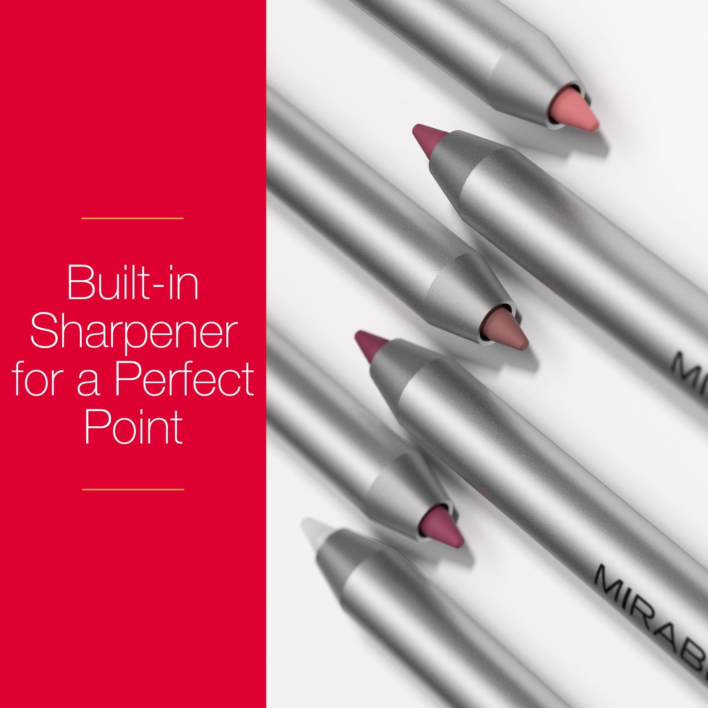 Mirabella - Line and Define Lip Definer, Smoothing & Moisturizing Retractable Lip Pencil with Sharpener, Helps Lipstick Stay Put, Long-Lasting Creamy