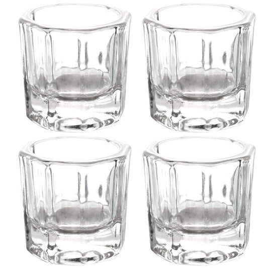 4 Pieces Acrylic Dappen Dish Nail Dapping Dish Nail Powder and Liquid Holder Glass Bowl Crystal Cup Nail Supplies