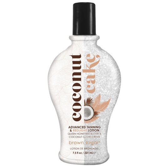 Brown Sugar Coconut Cake Tanning Lotion, Advanced Tanning & Red Light Blend with Royal Honey, Coconut Butter, Collagen & Hyaluronic Acid, 7.5 Fl Oz