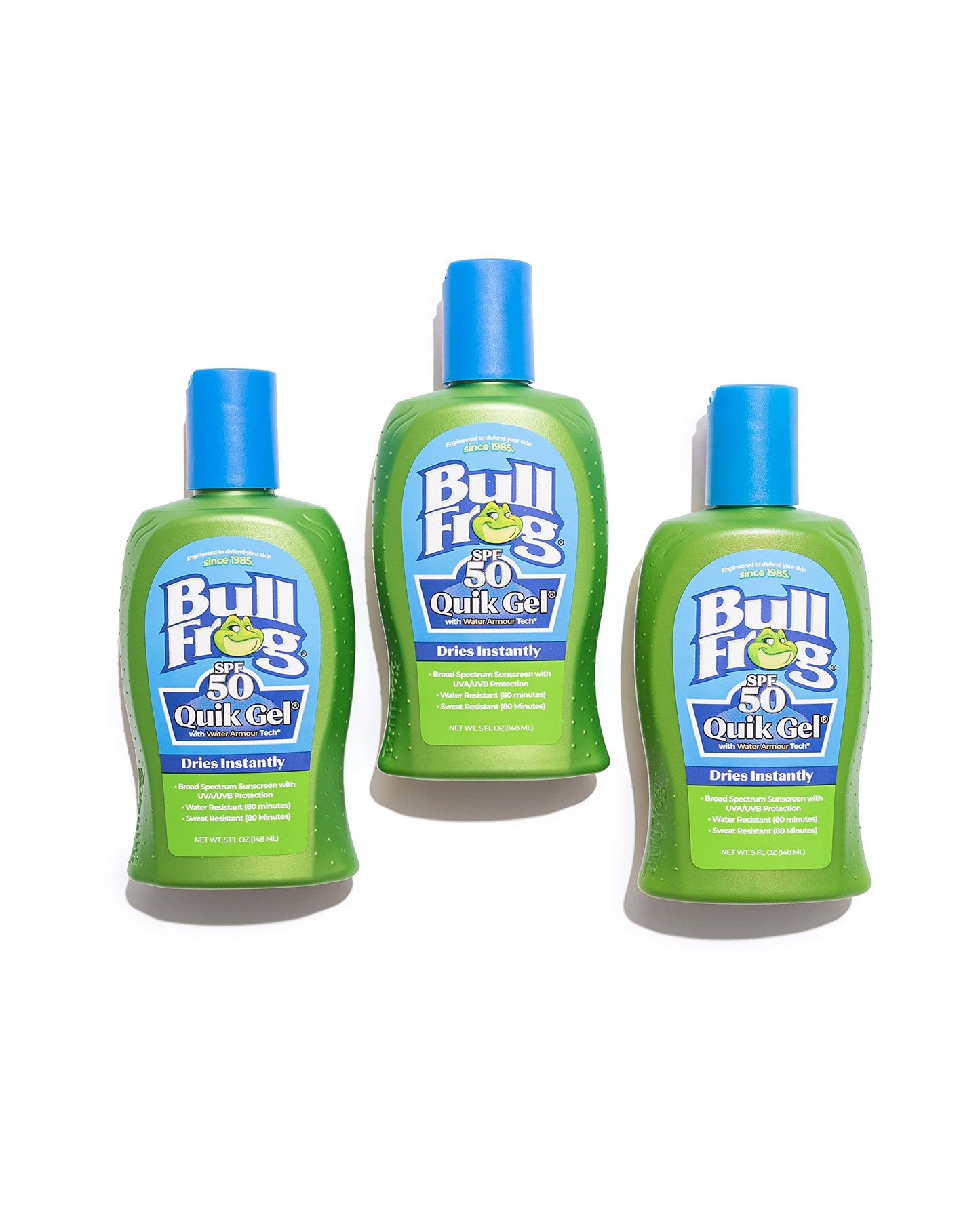 Bullfrog Quik Gel Sunscreen SPF 50 | Oxybenzone & Octinoxate Free | Broad Spectrum Moisturizing UVA/UVB, 5oz, 3 pack…