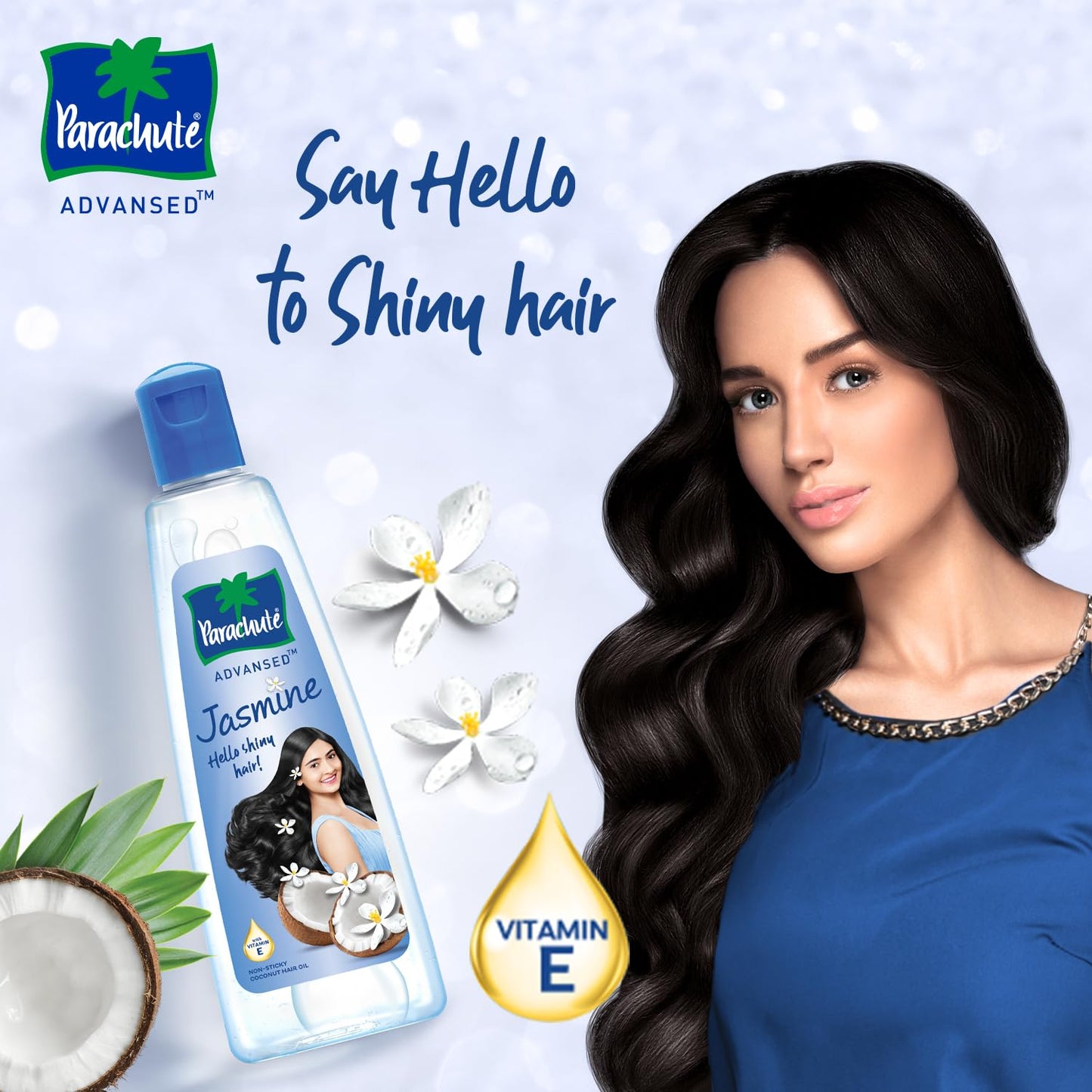 Parachute Advansed Jasmine Enriched Coconut Hair Oil with Vitamin-E | For Scalp Nourishment| Stronger, Softer, Silkier Hair | Indian Hair Oil | All