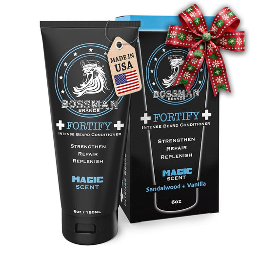Bossman Fortify Intense Beard Conditioner for Men (Magic Scent) - Moisturizes, Replenishes & Protects with Natural Ingredients - Thicker Formula, Made