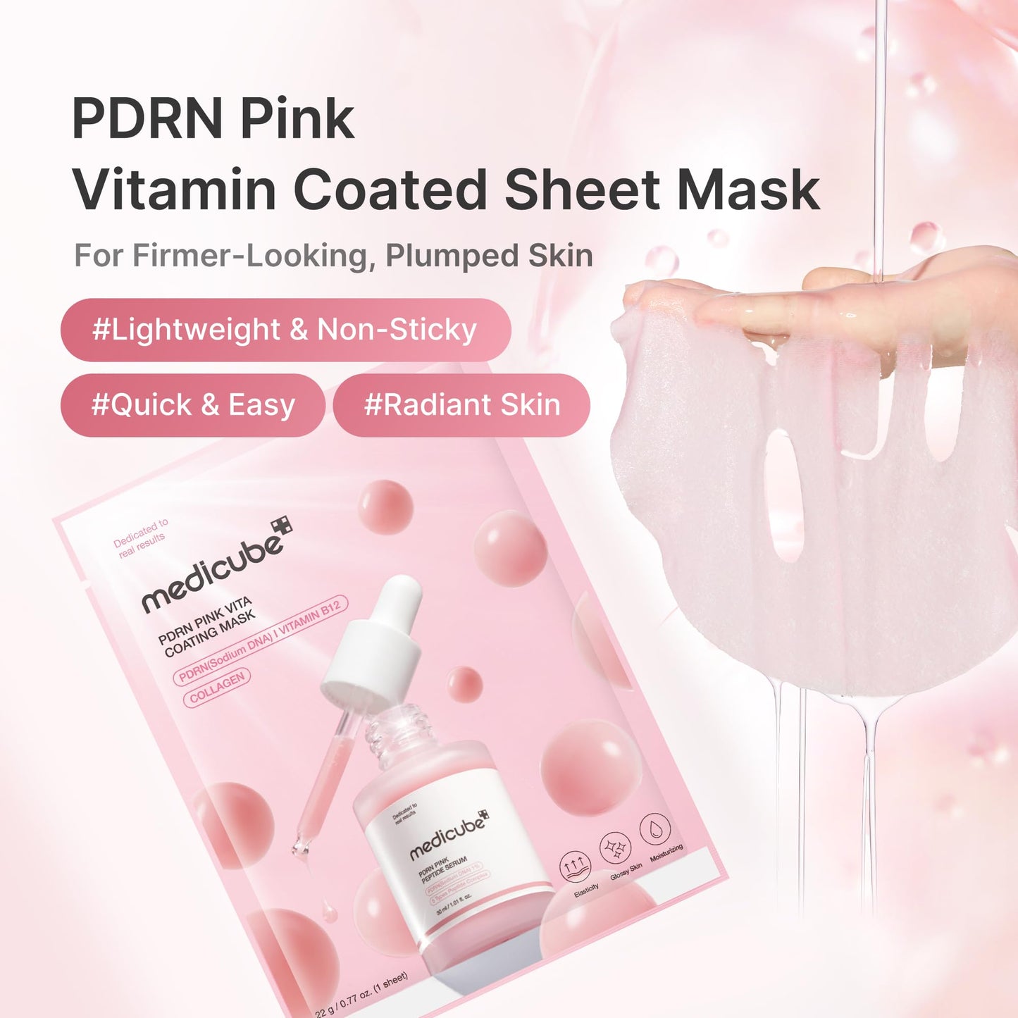 medicube Salmon DNA PDRN Pink Vitamin Coated Sheet Mask 10EA Beauty and Personal Care medicube