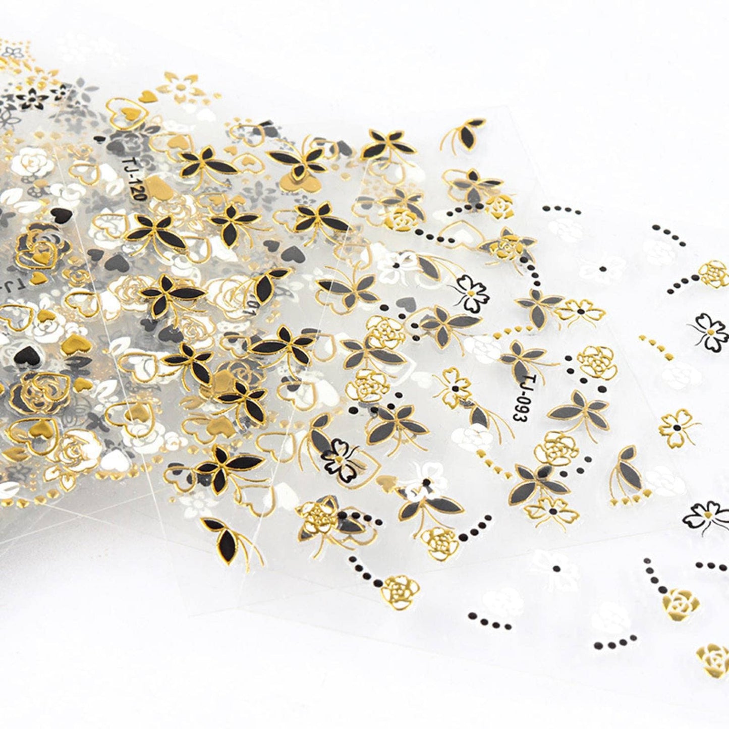 MBETA Gold Nail Art Sticker Decals 3D Exquisite Pattern Nail Art Bronzing Stickers Luxury Self-Adhesive Butterfly Flowers Valentine's Day Design DIY Beauty & Personal Care MBETA