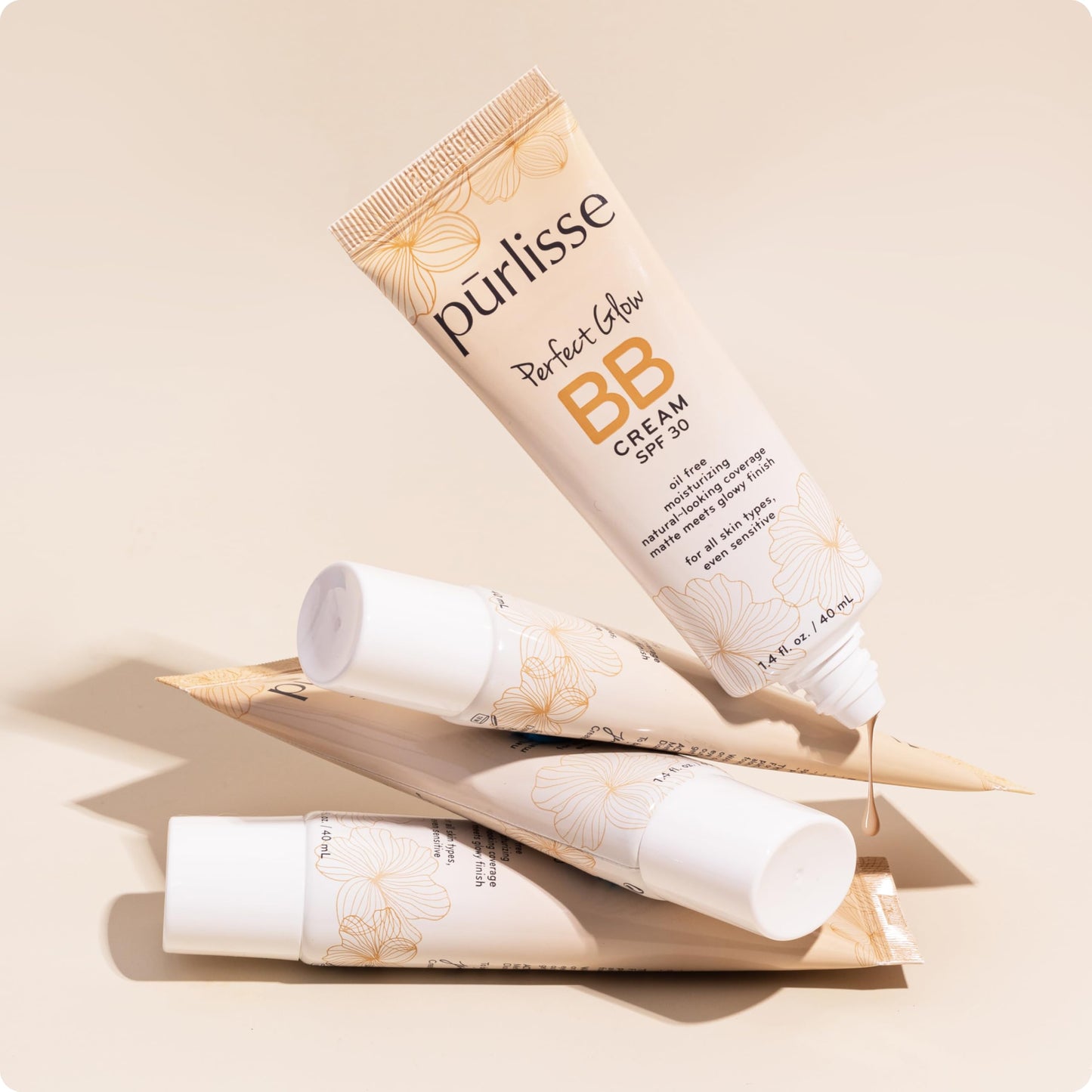 pūrlisse Perfect Glow BB Cream with SPF 30 - Matte Meets Dewy Finish - Enriched with Goji & Hawthorn Berry to Help Improve Skin Texture & Radiance