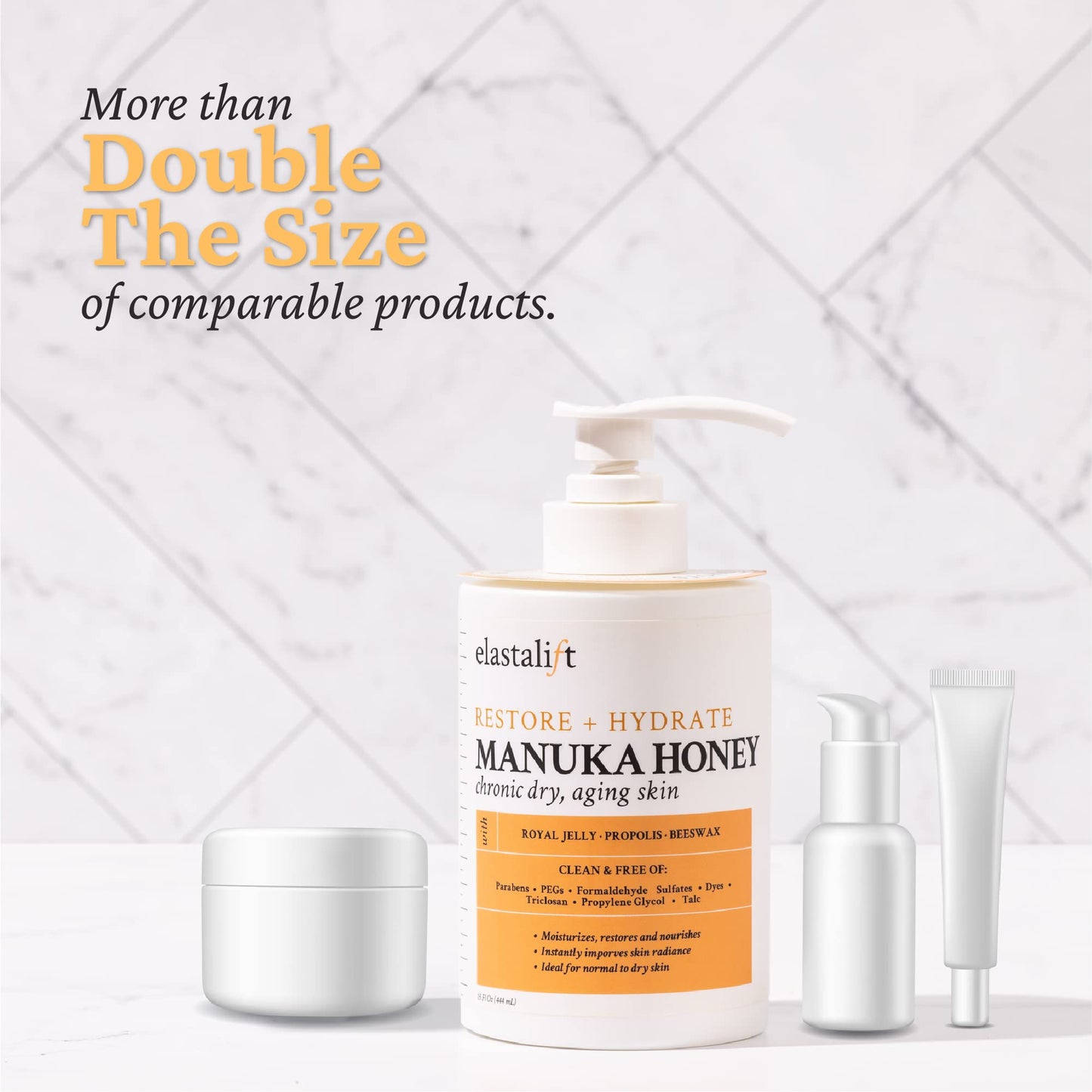 Elastalift Manuka Honey Cream Face Moisturizer & Body Butter Lotion For Dry Skin | Firming & Hydrating Miracle Balm Skin Care Moisturizing Lotion