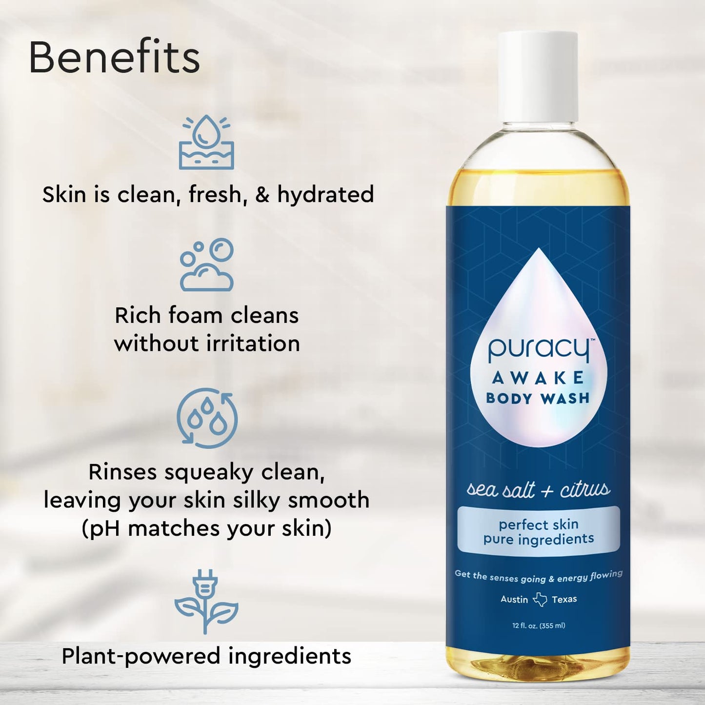 Puracy Body Wash - Natural Body Wash for Women, Men, Kids - Pure Plant Ingredients, Moisturizing Shower Gel, Body Soap for Dry Sensitive Skin, Gently Beauty and Personal Care Puracy