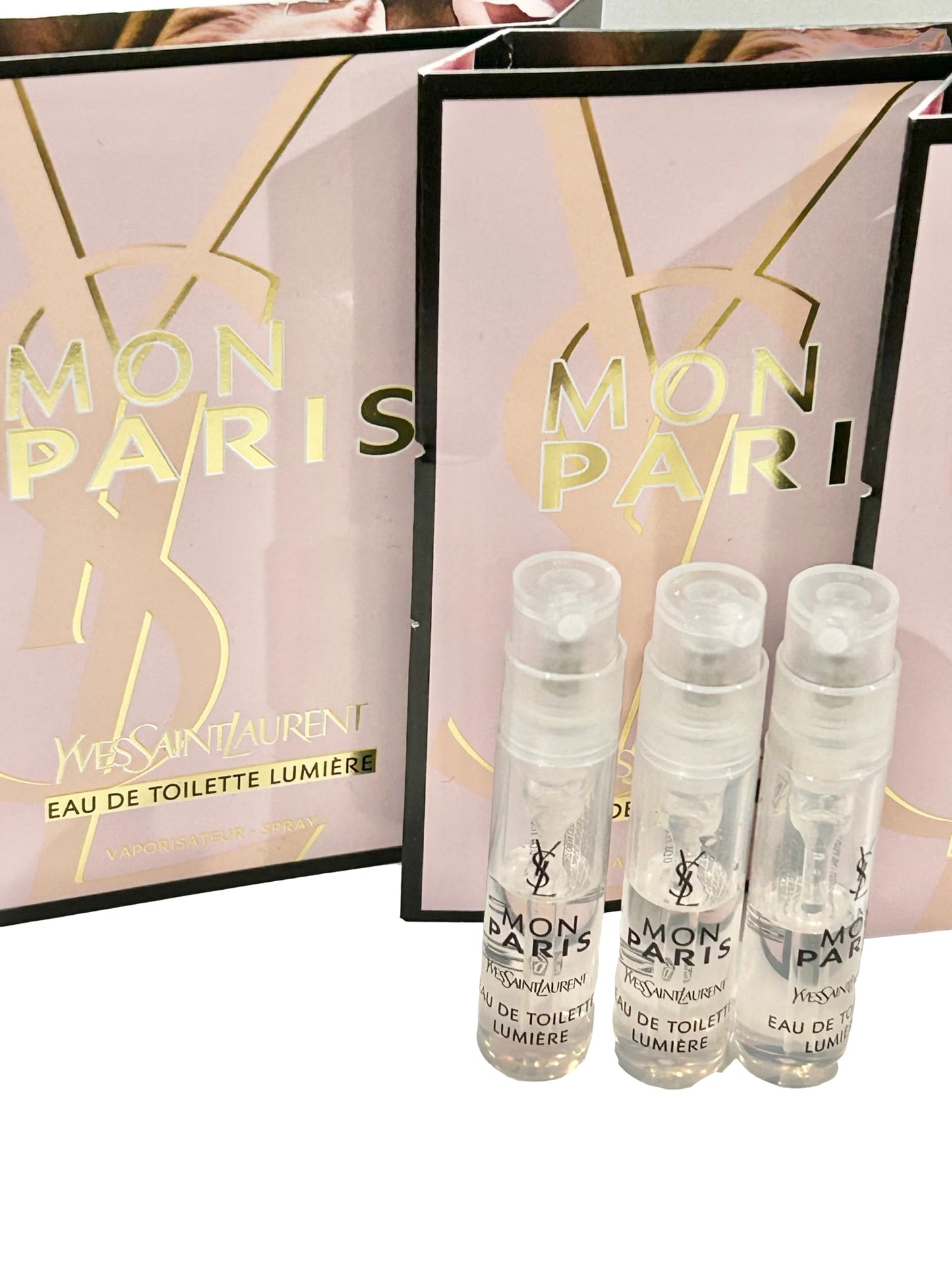 Yves Saint Laurent Sample Perfume YSL Sample Perfume Mon Paris EDT Lumiere Sample Women Perfume 1.2 ml / 0.04 oz - set of 3