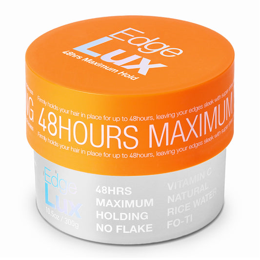 Lux Collection Edge Control Gel for 4C Hair - 48 Hour Maximum Hold Edge Control, Edge Lux with Castor Oil, Keratin & Biotin, Non-Flaking Styling Gel