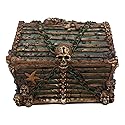 Ebros Pirate Davy Jones Ghost Haunted Sunken Ship Small Treasure Chest Box Featuring A Cross Chained Skull Jewelry Box Figurine As Decorative Secret…
