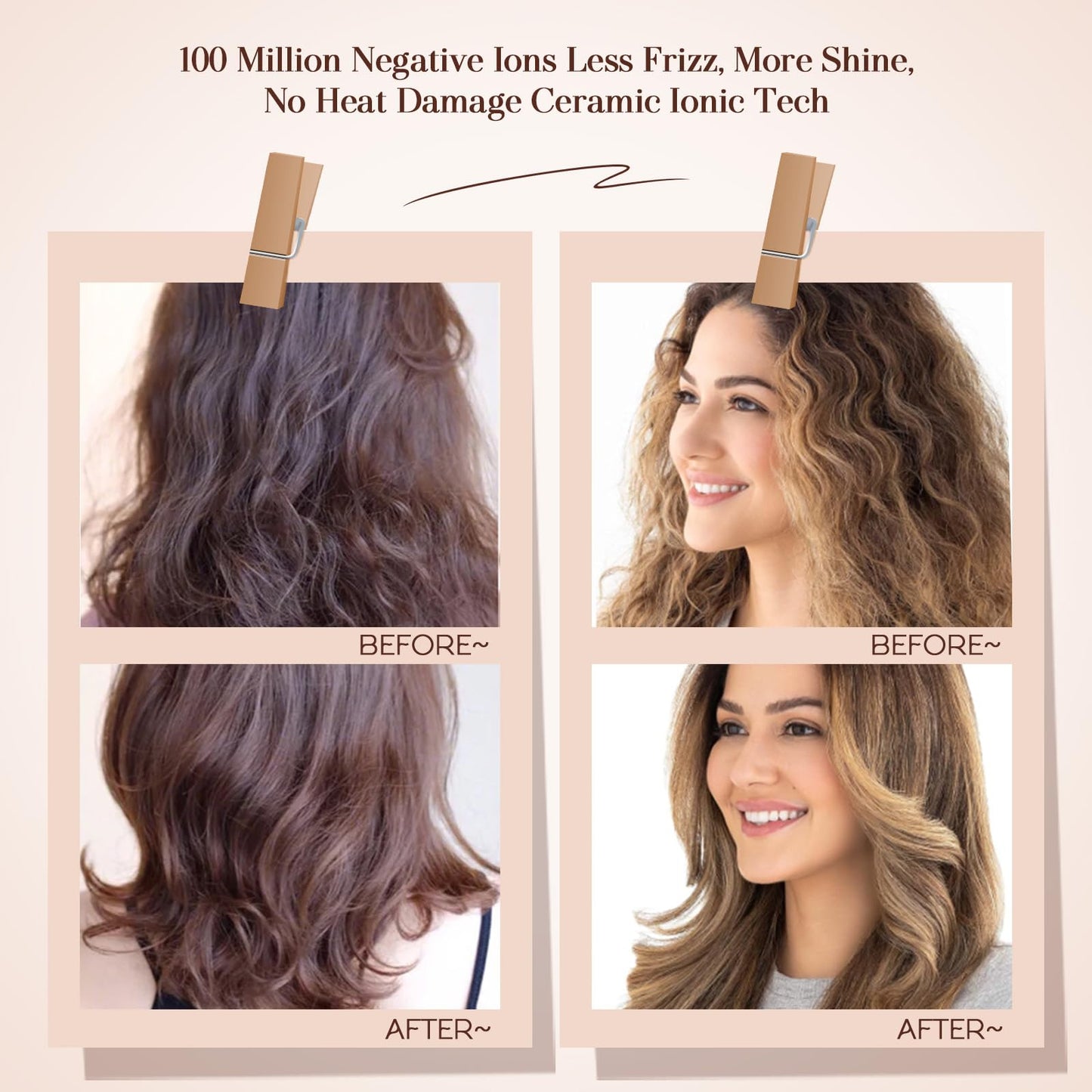 Hair Trends Travel Hair Dryer Brush, Nano Titanium 2 Inch One Step Hair Dryer & Styler Volumizer, Mini Oval Hot Air Brush, White and Rose Gold, HB004