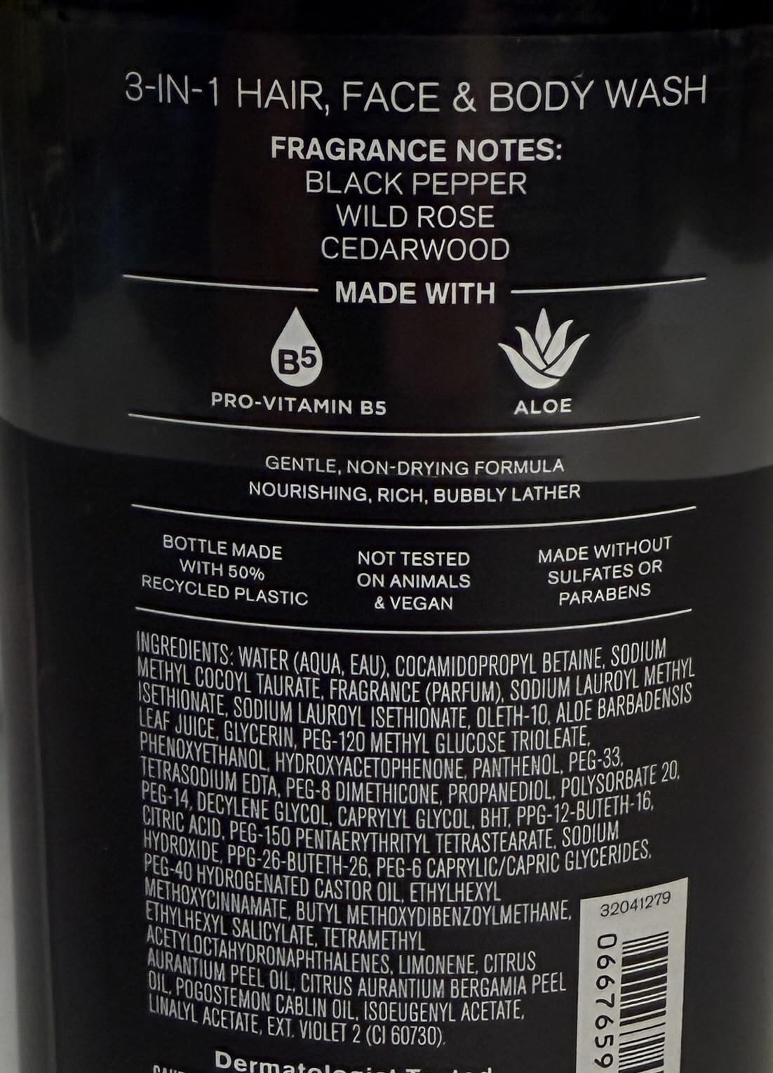 Bath & Body Works Men's Nocturnal Rose 3-in-1 Hair, Face & Body Wash 10 Ounce