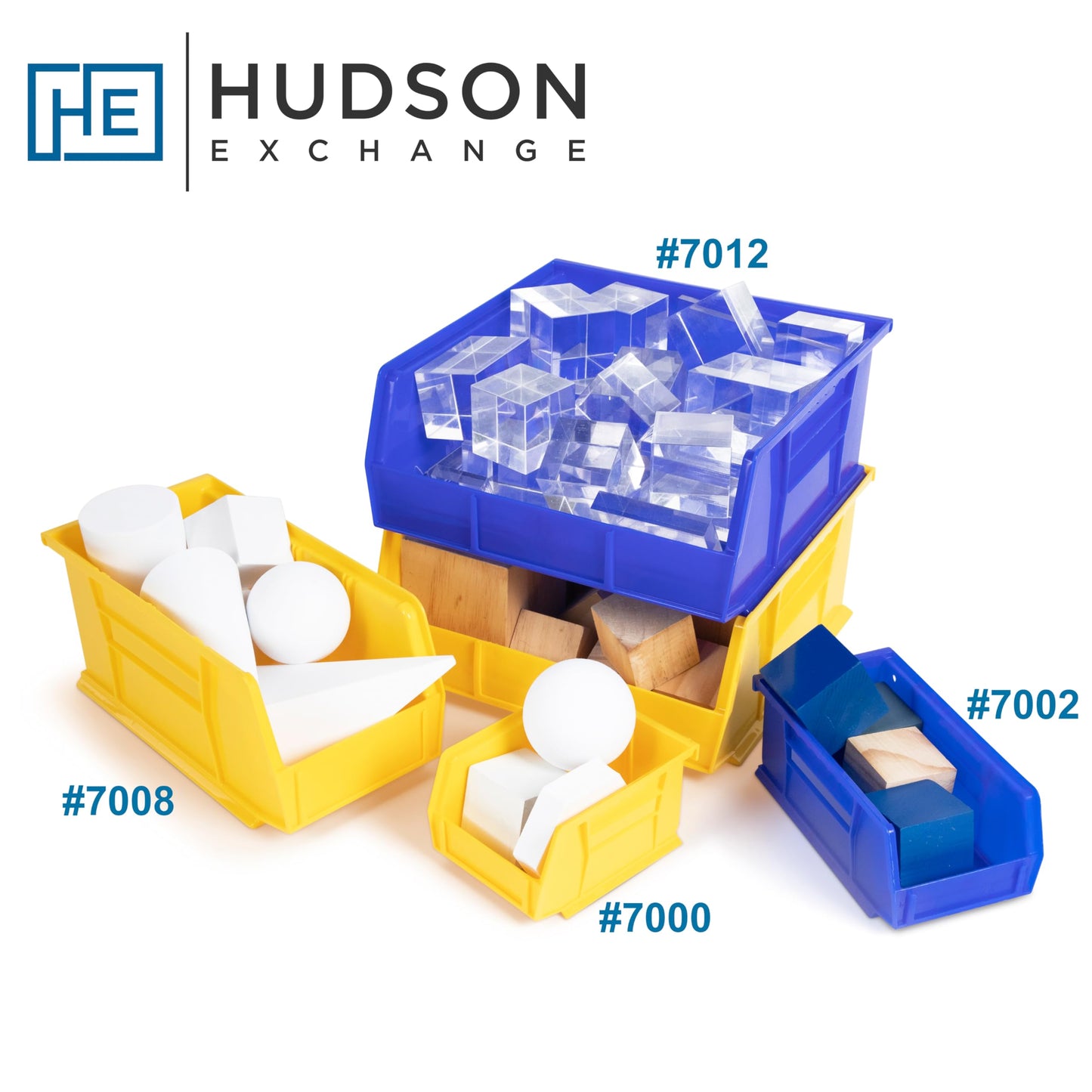 Hudson Exchange 11" x 11" x 5" Plastic Stackable Storage Bin and Hanging Container (Blue, 1 Pack)