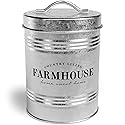 Amici Home Farmhouse Galvanized Canister | Dry Food Storage Container | Airtight Lid | 76 Oz Capacity | Farmhouse Décor | Rustic Metal Canister…