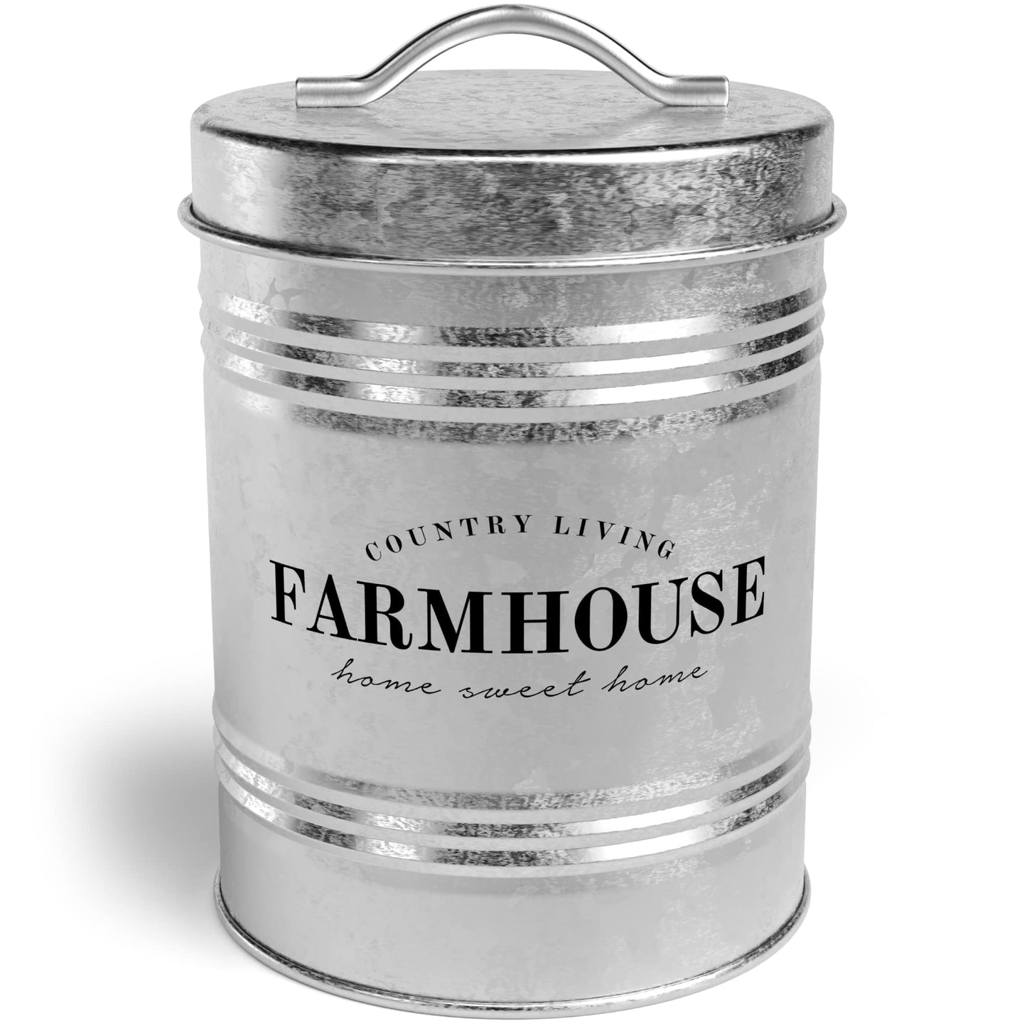 Amici Home Farmhouse Galvanized Canister | Dry Food Storage Container | Airtight Lid | 76 Oz Capacity | Farmhouse Décor | Rustic Metal Canister…