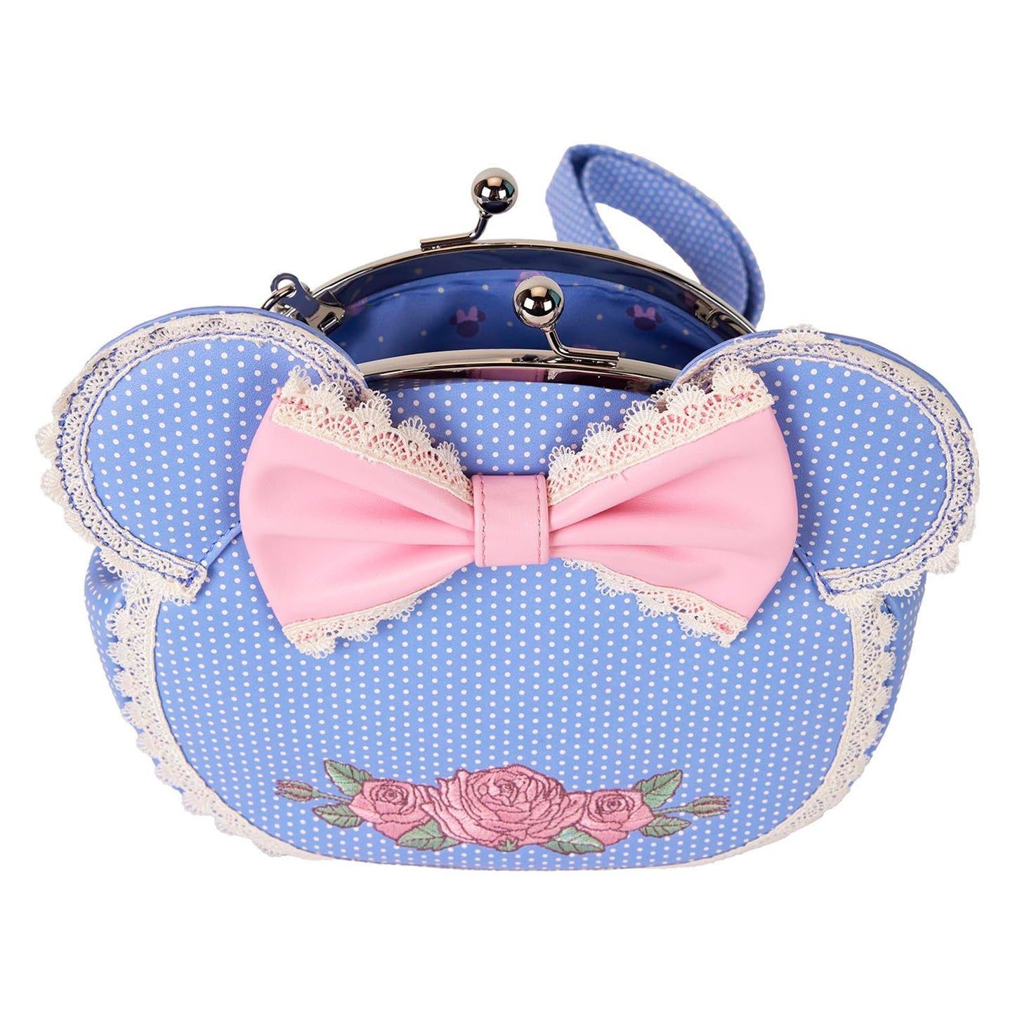 Loungefly Disney Minnie Floral and Lace Kisslock Crossbody Bag