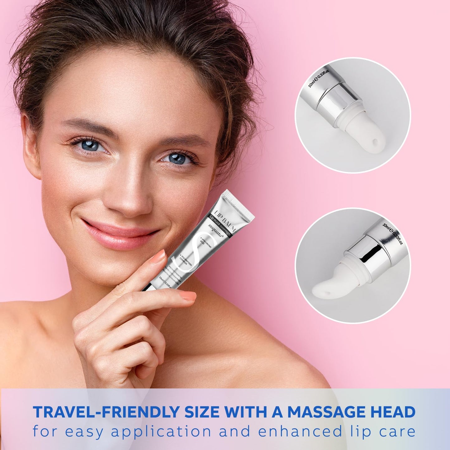 Peptide Lip Treatment Butter Balm: Mini Plumping Gloss Set for Dry Care, With Hyaluronic Acid and Mask Overnight for Glowy Skin, Travel Size Night