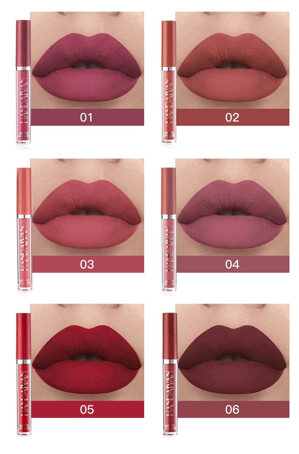 6Pcs Matte Liquid Lipstick Makeup Set, Matte liquid Long-Lasting Wear Non-Stick Cup Not Fade Waterproof Lip Gloss (Set A) Beauty and Personal Care BestLand