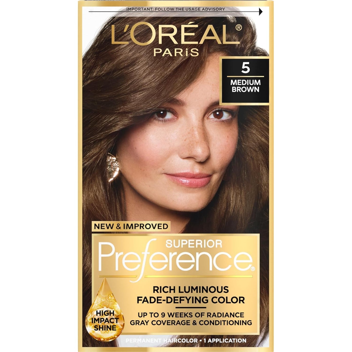 L’Oreal ParisSuperior Preference Permanent Hair Color, 5 Medium Brown 1 ea