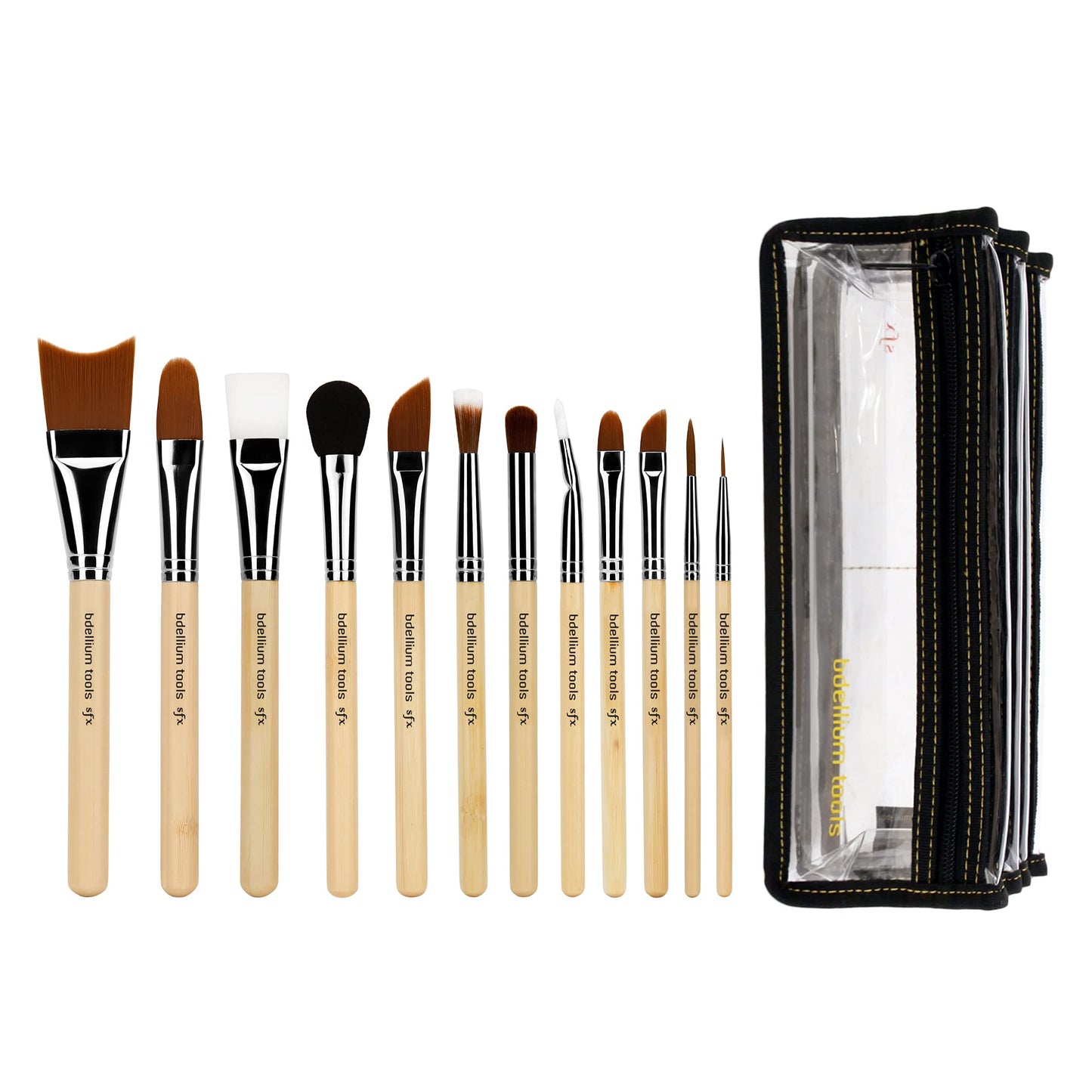 Bdellium Tools Professional Makeup Special Effects SFX Series 12 pc. Brush Set with Double Pouch (2nd Collection)