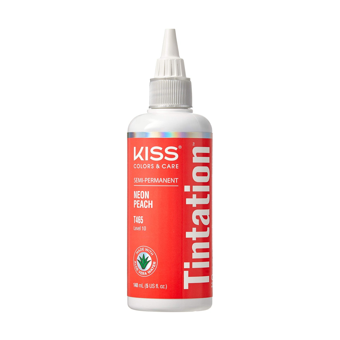 Red by Kiss Tintation Semi-Permanent Hair Color, Aloe Vera Water Based, Argan Oil, Olive Oil, Collagen & Keratin, Long-Lasting Color Dye (Neon Peach