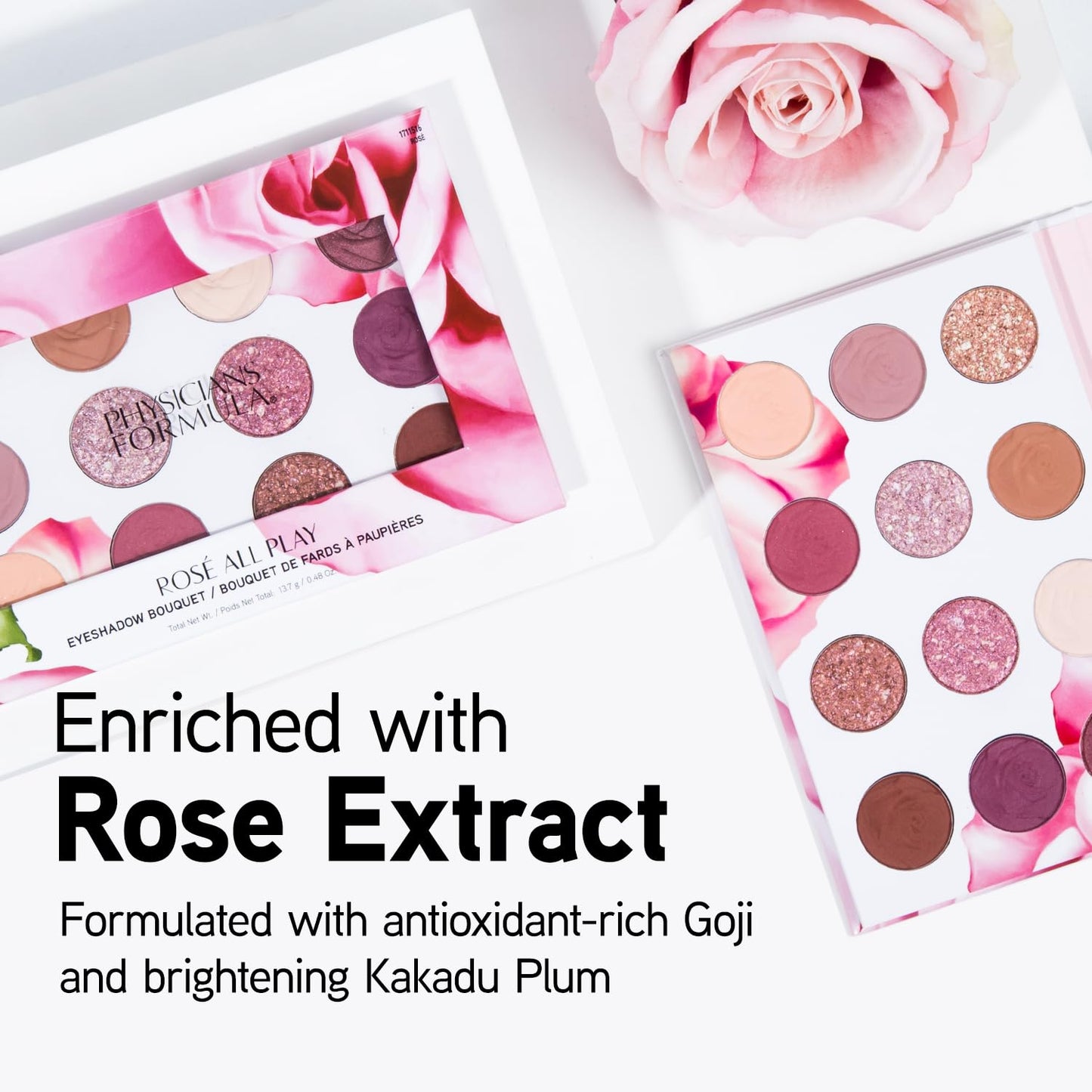 Physicians Formula Eyeshadow Bouquet, 12-Shade Palette with Shimmer, Matte & Satin Finishes, Enriched with Rose Extract - Rose All Play