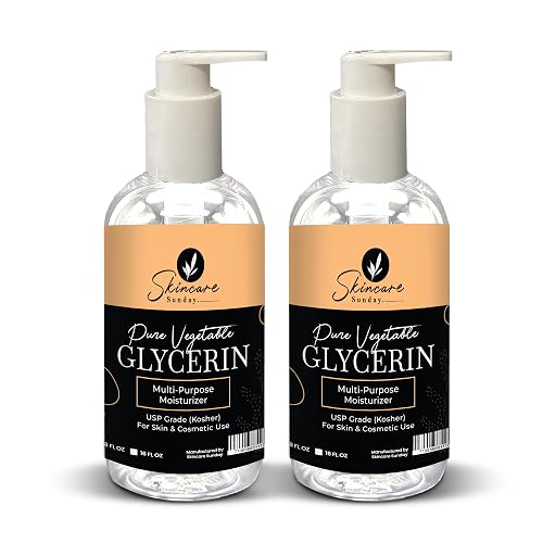 Skincare Sunday Pure Vegetable Glycerin - Premium Softening & Moisturizing Multi-Purpose Moisturizer for Skin & Cosmetics (32Oz) (16oz X 2)
