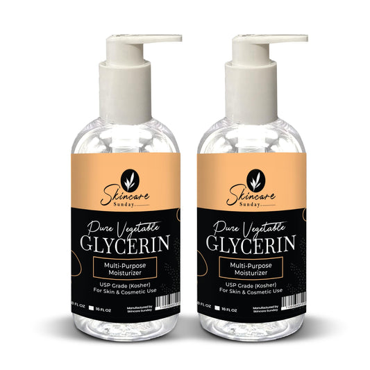 Skincare Sunday Pure Vegetable Glycerin - Premium Softening & Moisturizing Multi-Purpose Moisturizer for Skin & Cosmetics (32Oz) (16oz X 2)