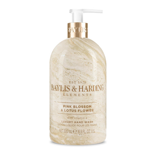 Baylis & Harding Liquid Hand Soap Wash with Dispenser, Elements, Pink Blossom & Lotus Flower, 16.9oz/500ml Beauty & Personal Care Baylis & Harding