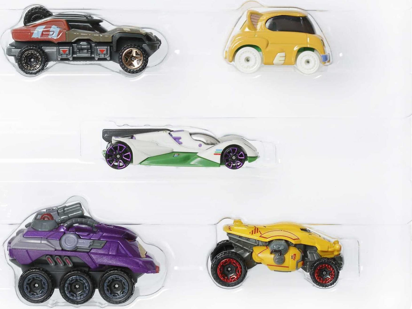 Hot Wheels Disney and Pixar Lightyear Toy Car 5-Pack, Set of 5 Die-Cast 1:64 Scale Starships from The Lightyear Movie for Collectors & Kids