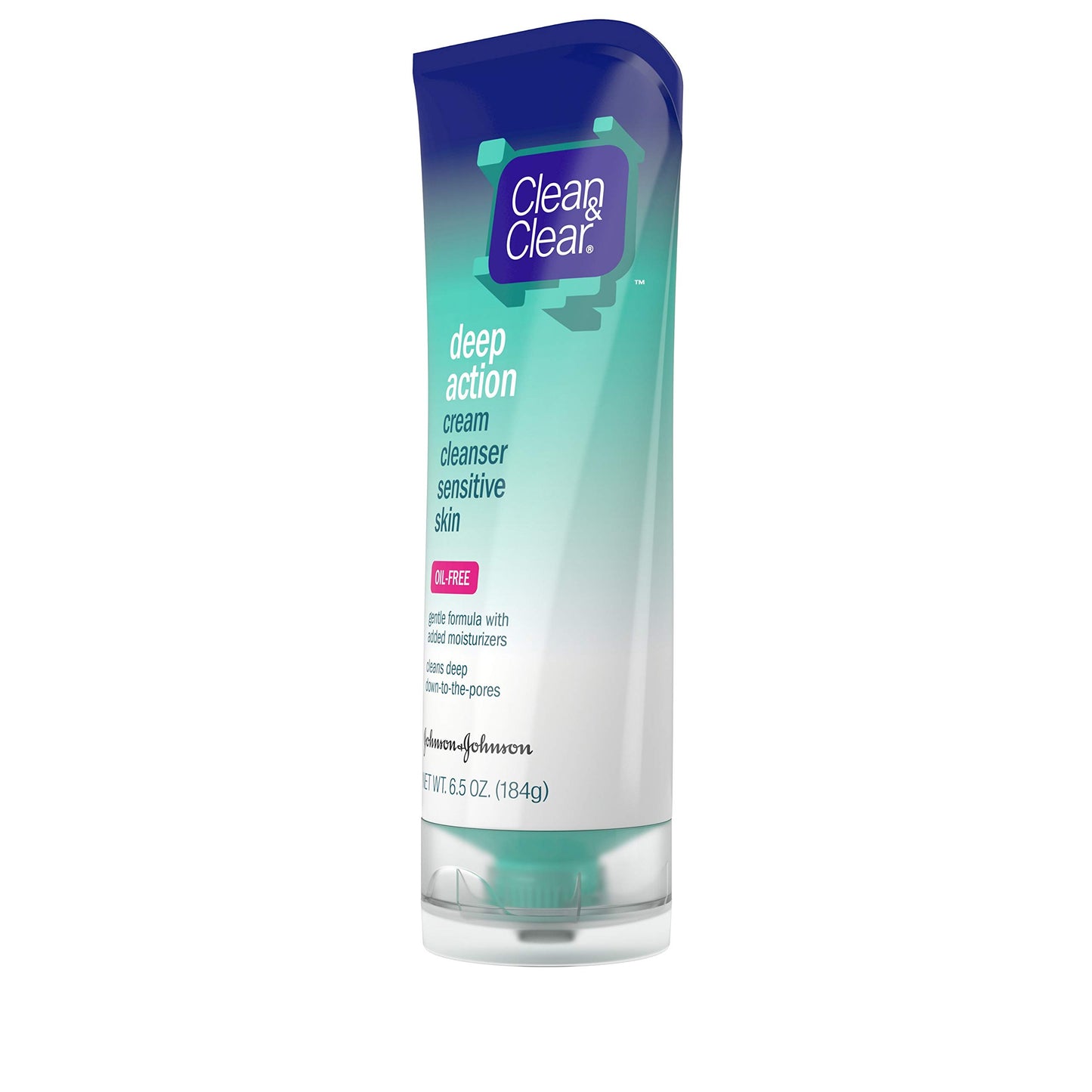 Clean & Clear Deep Action Cream Facial Cleanser for Sensitive Skin, Gentle Daily Face Wash with Oil-Free, 6.5 oz