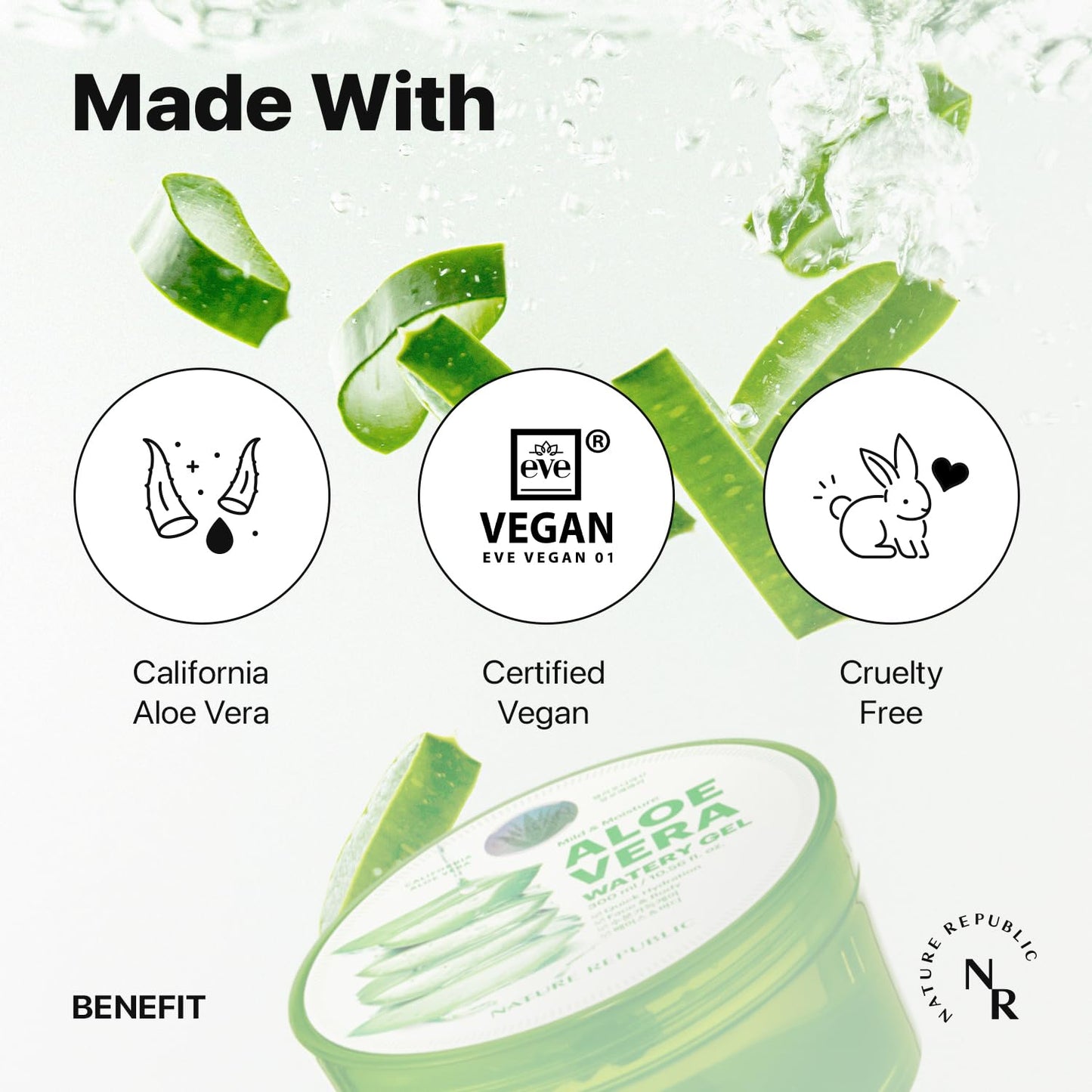 Nature Republic MILD & MOISTURE ALOE VERA WATERY GEL (1 PCS) Quick Hydration & Moisturizing,fast absorbing non-sticky texture,korean skin care