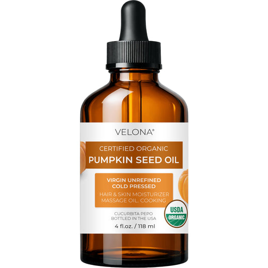 velona Pumpkin Seed Oil USDA Certified Organic - 4 Fl Oz | 100% Pure and Natural Carrier Oil | Unrefined, Cold Pressed | Cooking, Face, Hair, Body