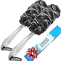 SHOWER BOUQUET Loofah-Charcoal Back-Scrubber 2-Pack // Long-Handle Bath-Sponge Brush/Extra Large Soft Mesh Loofa-Lufa-Loufa for Men & Women