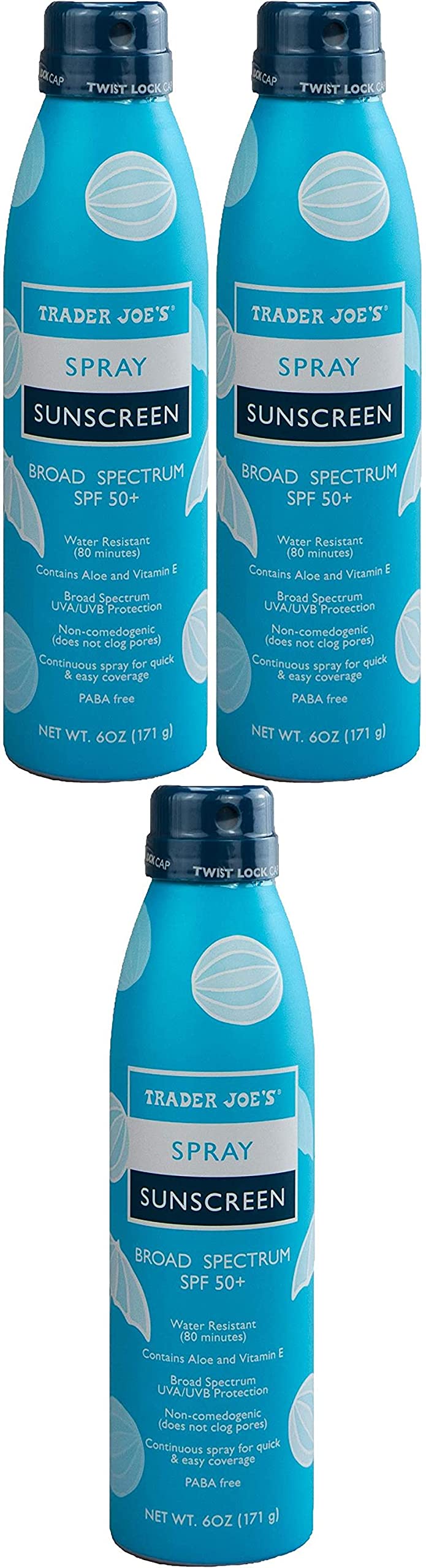 Trader Joe's Nourish Spray Sunscreen SPF 50+ Broad Spectrum Pack of 3