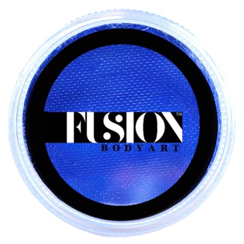 Fusion Body Art Pro Face Paint | Prime Fresh Blue (32gm), Professional Quality Water Activated Face and Body Paint Supplies Single Makeup Cake