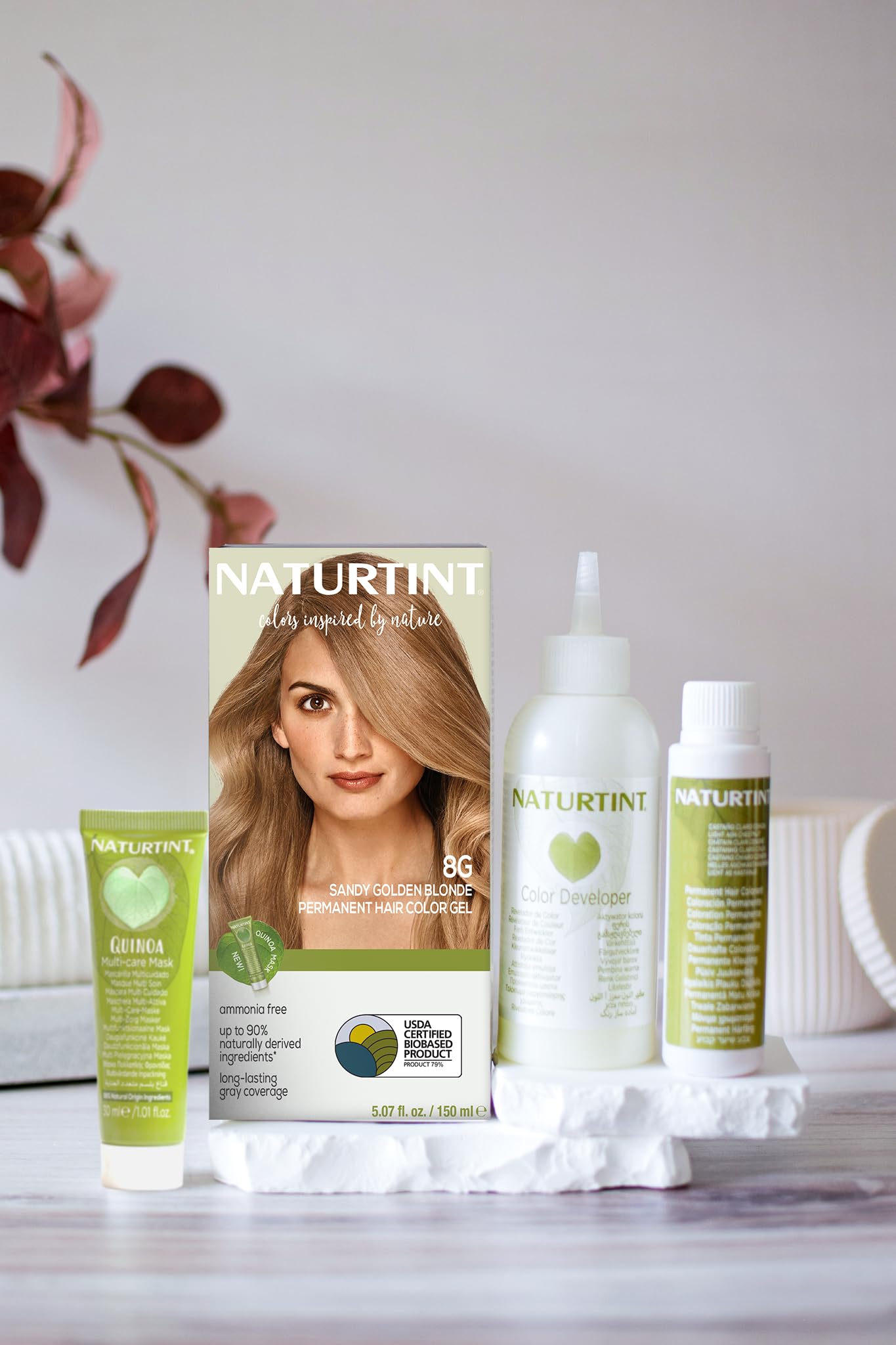 Naturtint 8G Sandy Golden Blonde Permanent Hair Color (Pack of 1), Ammonia Free, Vegan, Cruelty Free, up to 100% Gray Coverage, Long Lasting Results