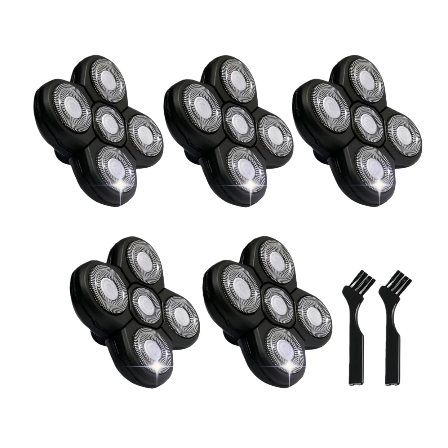 5 pcs Blades Refills Compatible with Freebird Head Shaver, 5 Blades Shaver Replacement Heads for Bald Men Freedom Grooming + 2 Cleaning Brush (5pcs) Beauty and Personal Care MAEATHOO Default Title