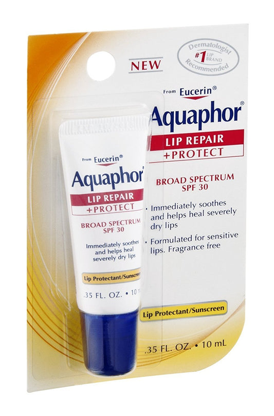 Aquaphor Lip Repair + Protect, Broad Spectrum SPF 30 0.35 oz (Pack of 9)