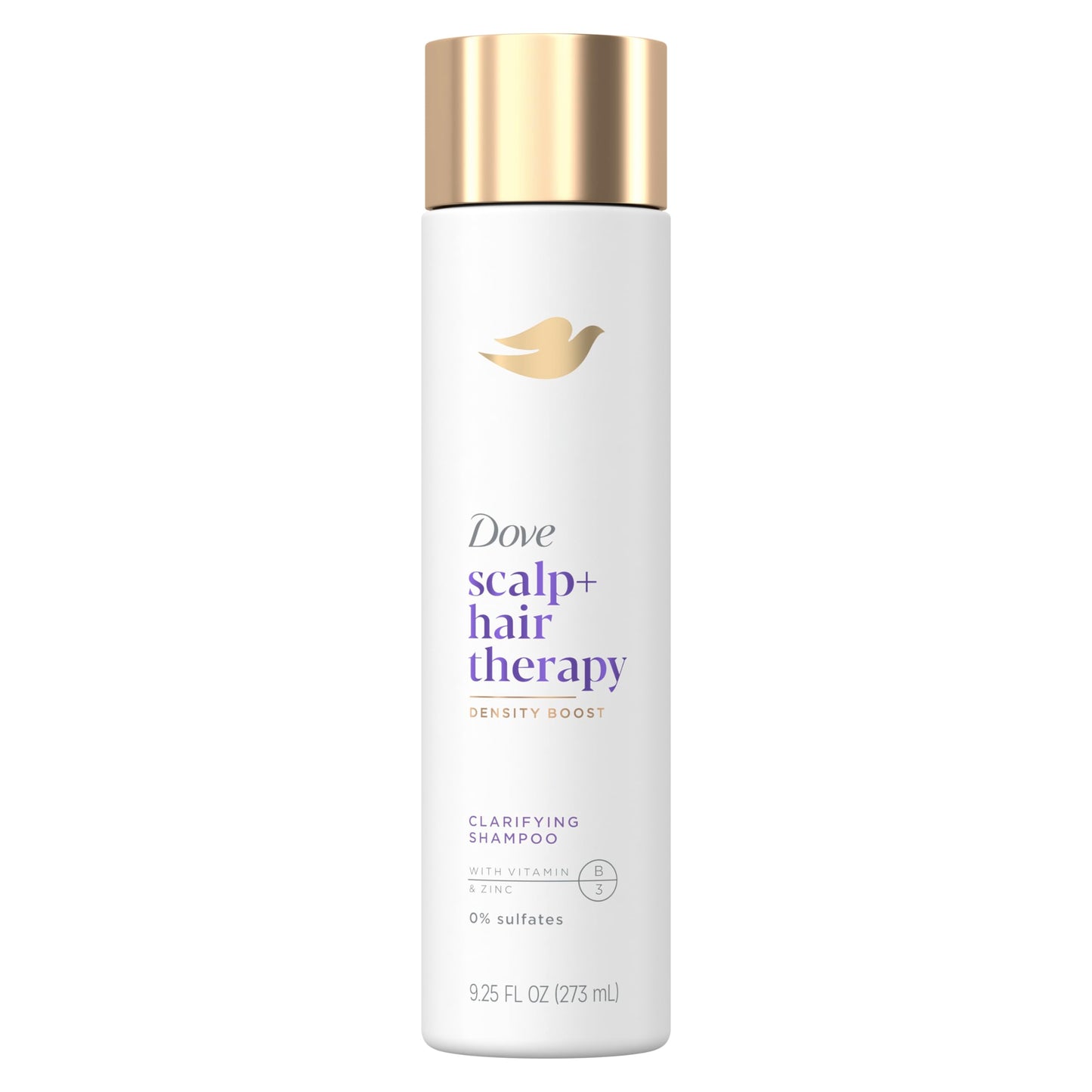 Dove Density Boost Clarifying Shampoo Scalp + Hair Therapy for Gentle Cleansing, with Vitamin B3, Zinc and 0% sulfates, 9.25 oz