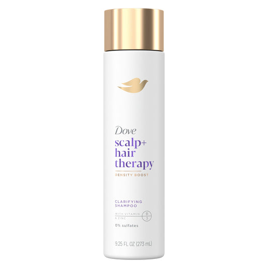 Dove Density Boost Clarifying Shampoo Scalp + Hair Therapy for Gentle Cleansing, with Vitamin B3, Zinc and 0% sulfates, 9.25 oz