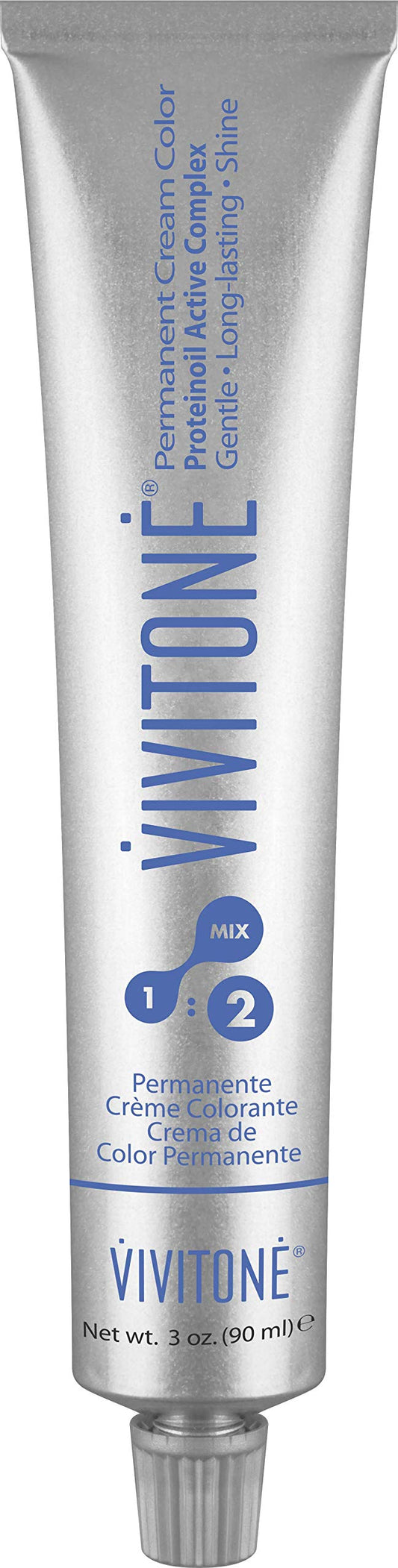Vivitione Permanent Cream Color (7NA Natural Ash Blonde) 3oz. - 100% Grey Coverage, Long Lasting Shine, Made in Italy.
