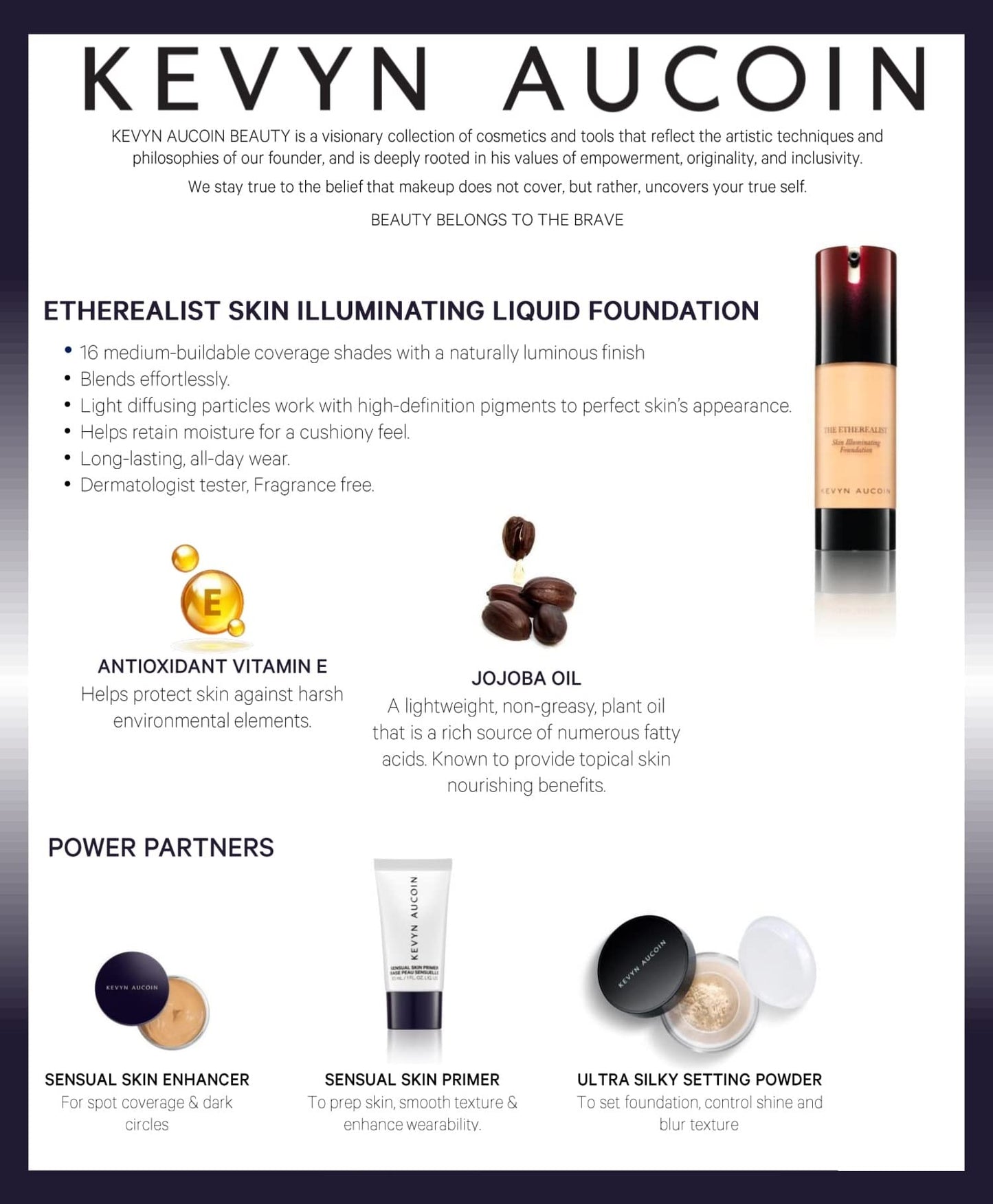 Kevyn Aucoin The Etherealist Skin Illuminating Foundation, EF 04 (Light) shade: Comfortable, shine-free, smooth, moisturize. Medium to full coverage.