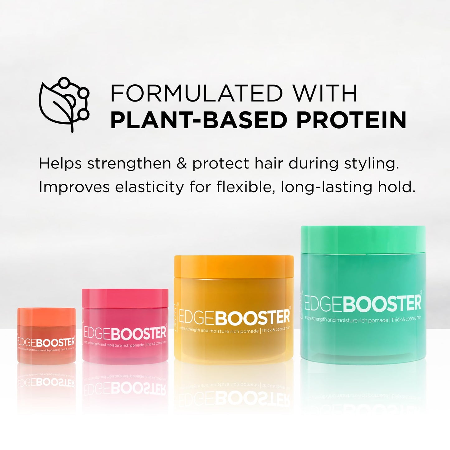 Style Factor Edge Booster Extra Strength & Moisture Rich Pomade | Strong Hold Edge Control Gel for Thick & Coarse Hair | High Shine, Non-Greasy