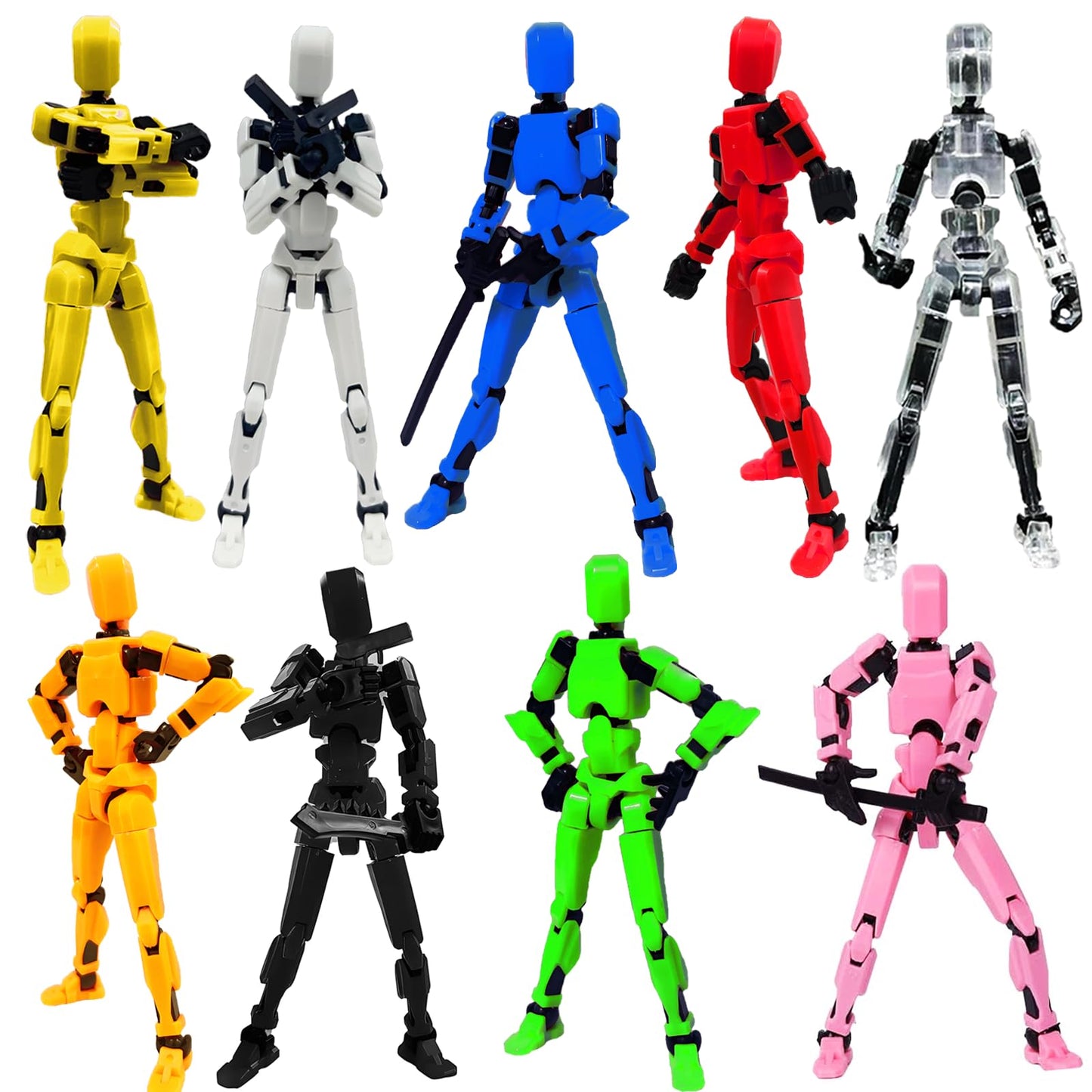 2025 Titan 13 Action Figure Set – 9pcs 3D Printed Multi-Jointed Dummy Robot & Nova Figures, Collectible Desktop Decorations