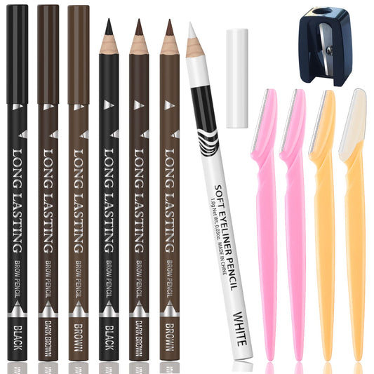 7Pcs Multicolor Eyebrow Pencil Eyeliner Set, Waterproof Eye Brow Pencil, Easy to Coloromen Women Professional Eyebrow Pencil Smudge Proof Long Lasting
