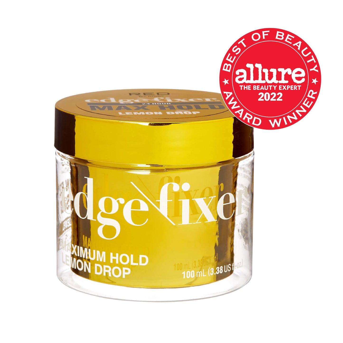 Red by Kiss Edge Fixer Hair Shine Gel, 24 Hour Max Hold, Non-Flaking, Biotin B7 Infused, Natural Styling, Professional Edge Control Wax, Perfect