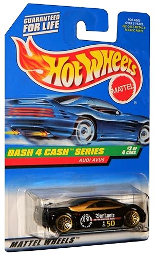 Hot Wheels - 1997 - Dash 4 Cash Series - Audi Avus - Black & Gold - #3 of 4 Cars - Collector #723 - Limited Edition - Collectible 1:64 Scale