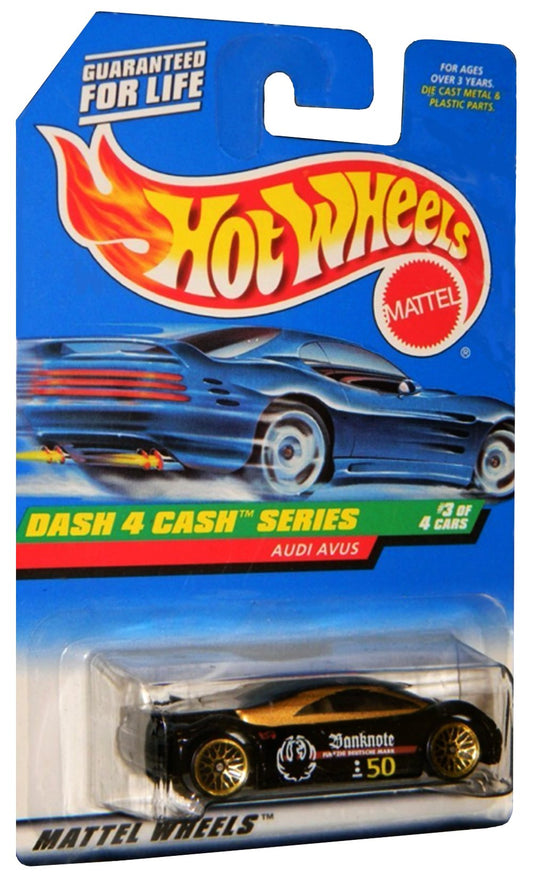 Hot Wheels - 1997 - Dash 4 Cash Series - Audi Avus - Black & Gold - #3 of 4 Cars - Collector #723 - Limited Edition - Collectible 1:64 Scale