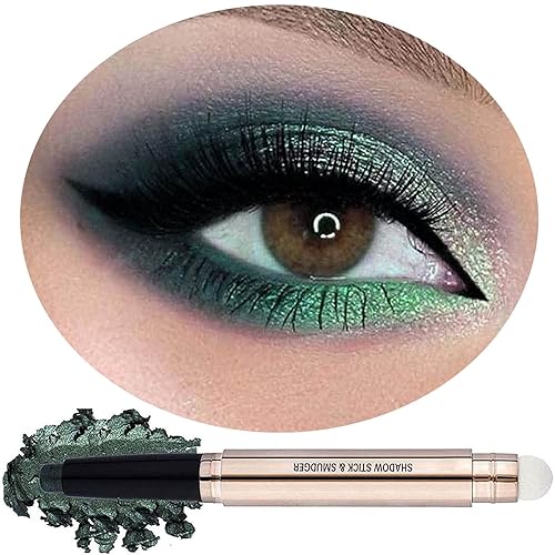Daeuwiutr Green Eyeshadow Stick, Hypoallergenic, Waterproof, Smooth Cream, 11#